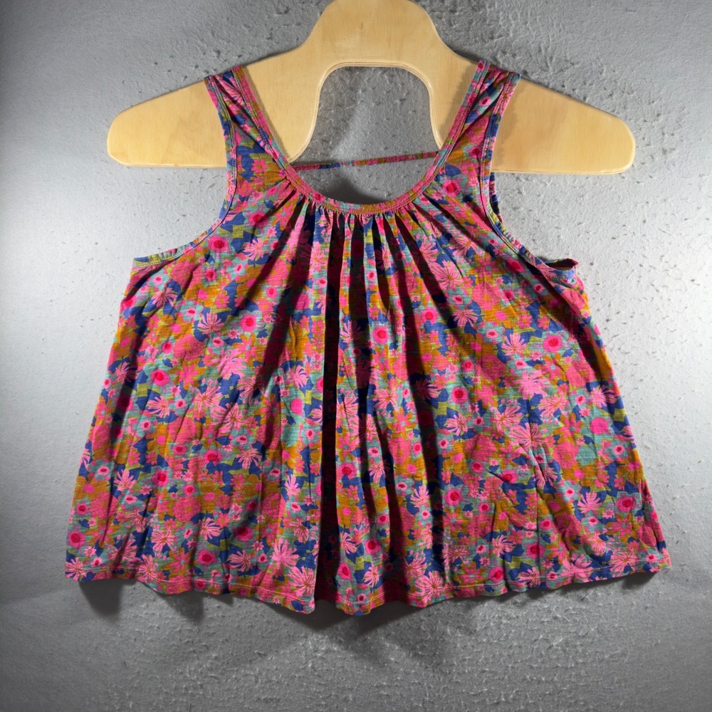3237 | Natural Life Floral Cotton Swing Tank Top Boho Cottagecore Women L
